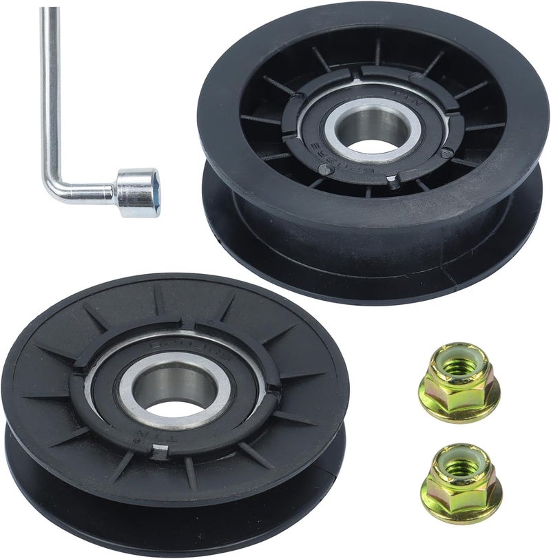 GUSUHAWK GX20286 Idler Pulley with GX20287 Idler Pulleys Replace GX20286, AUC20392, AUC20393, GX20287 Idler Pulley for L111 L120 L130 LA110 LA125 LA130 LA145 D140 D155 D170 Lawn Tractors - Image 1